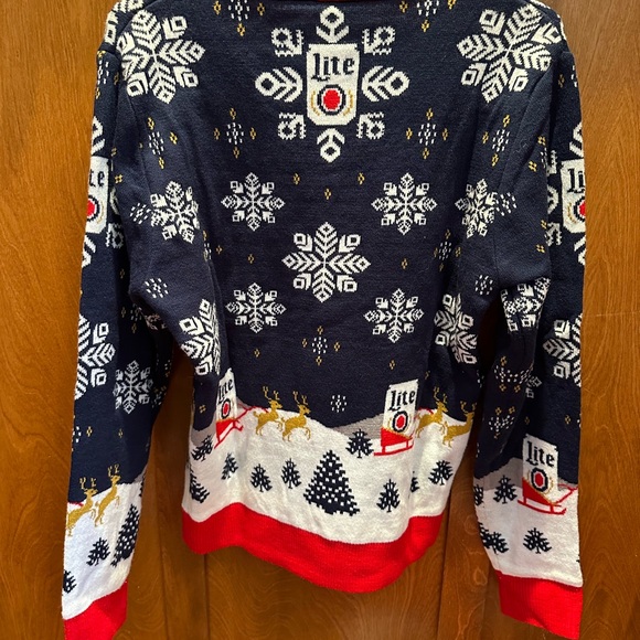 Miller Lite FUN “Ugly” Holiday Sweater & Hat Combo - Picture 4 of 7
